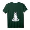 Damen Yoga Hund Siberian Husky T-Shirt mit V-Ausschnitt – Witziges Hundemotiv für Hundeliebhaber und Husky Fans, ideales Geschenk