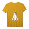 Damen Yoga Hund Siberian Husky T-Shirt mit V-Ausschnitt – Witziges Hundemotiv für Hundeliebhaber und Husky Fans, ideales Geschenk
