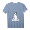 Damen Yoga Hund Siberian Husky T-Shirt mit V-Ausschnitt – Witziges Hundemotiv für Hundeliebhaber und Husky Fans, ideales Geschenk