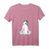 Damen Yoga Hund Siberian Husky T-Shirt mit V-Ausschnitt – Witziges Hundemotiv für Hundeliebhaber und Husky Fans, ideales Geschenk