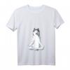 Damen Yoga Hund Siberian Husky T-Shirt mit V-Ausschnitt – Witziges Hundemotiv für Hundeliebhaber und Husky Fans, ideales Geschenk