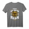 Hund Bulldog Terrier Rottweiler Begleiter T-Shirt - Humorvolles Design 'touch at own risk' für Hundeliebhaber und Hundebesitzer