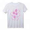 Pinke Herzen mit Pfotenabdrücken eines Hundes oder Katze T-Shirt – Perfektes Geschenk für Tierliebhaber zu Geburtstag, Weihnachten oder Nikolaus