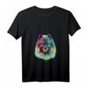 Damen Splash Hund Wolfsspitz T-Shirt mit V-Ausschnitt – Buntes Hundemotiv, witziges Geschenk für Herrchen und Frauchen