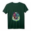 Damen Splash Hund Wolfsspitz T-Shirt mit V-Ausschnitt – Buntes Hundemotiv, witziges Geschenk für Herrchen und Frauchen