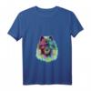 Damen Splash Hund Wolfsspitz T-Shirt mit V-Ausschnitt – Buntes Hundemotiv, witziges Geschenk für Herrchen und Frauchen