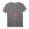 Damen Pinke Herzen mit süßen Pfoten eines Hundes oder Katze T-Shirt mit V-Ausschnitt – Perfektes Geschenk für Tierliebhaber zu Geburtstag, Weihnachten & Nikolaus