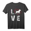 Love American Bully T-Shirt | Bulldog Pitty Pitties Hund Geschenk T-Shirt - Klassisch geschnitten, doppelt genähter Saum