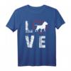 Love American Bully T-Shirt | Bulldog Pitty Pitties Hund Geschenk T-Shirt - Klassisch geschnitten, doppelt genähter Saum