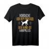 Vorsicht Vor Dem Frauchen Hund Spruch T-Shirt – Lustiges Geschenk für Hundeliebhaber zu Weihnachten & Geburtstag, klassisch geschnitten
