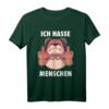 Ich hasse Menschen Hund T-Shirt – Sarkastisches Humorshirt mit Mittelfinger für Zyniker und Hunde-Liebhaber als Geschenk zu Weihnachten oder Geburtstag