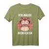 Ich hasse Menschen Hund T-Shirt – Sarkastisches Humorshirt mit Mittelfinger für Zyniker und Hunde-Liebhaber als Geschenk zu Weihnachten oder Geburtstag