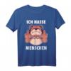 Ich hasse Menschen Hund T-Shirt – Sarkastisches Humorshirt mit Mittelfinger für Zyniker und Hunde-Liebhaber als Geschenk zu Weihnachten oder Geburtstag