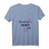 Damen T-Shirt mit Spruch 'Die mit dem Hund geht' - Lustiges V-Ausschnitt Hundemom Shirt für Hundehalterinnen und Hundeliebhaberinnen
