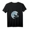 Damen T-Shirt mit Französischer Bulldogge, Vollmond und Hundeliebe - Perfektes Natur- und Tiermotiv Geschenk