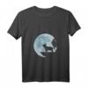 Damen T-Shirt mit Französischer Bulldogge, Vollmond und Hundeliebe - Perfektes Natur- und Tiermotiv Geschenk