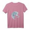 Damen T-Shirt mit Französischer Bulldogge, Vollmond und Hundeliebe - Perfektes Natur- und Tiermotiv Geschenk