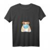 Damen Hund mit Mundschutz lustige Hundemaske Gesichtsmaske T-Shirt mit V-Ausschnitt – Trendiges Tierliebhaber-Modeaccessoire