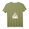 Damen Hund mit Mundschutz lustige Hundemaske Gesichtsmaske T-Shirt mit V-Ausschnitt – Trendiges Tierliebhaber-Modeaccessoire