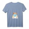 Damen Hund mit Mundschutz lustige Hundemaske Gesichtsmaske T-Shirt mit V-Ausschnitt – Trendiges Tierliebhaber-Modeaccessoire