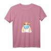 Damen Hund mit Mundschutz lustige Hundemaske Gesichtsmaske T-Shirt mit V-Ausschnitt – Trendiges Tierliebhaber-Modeaccessoire