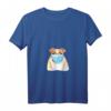 Damen Hund mit Mundschutz lustige Hundemaske Gesichtsmaske T-Shirt mit V-Ausschnitt – Trendiges Tierliebhaber-Modeaccessoire