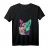 Damen Splash Mudi Hund T-Shirt mit V-Ausschnitt – Buntes Hundemotiv, ideales Geschenk für Hundeliebhaber und Mudi-Fans