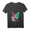 Damen Splash Mudi Hund T-Shirt mit V-Ausschnitt – Buntes Hundemotiv, ideales Geschenk für Hundeliebhaber und Mudi-Fans