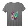 Damen Splash Mudi Hund T-Shirt mit V-Ausschnitt – Buntes Hundemotiv, ideales Geschenk für Hundeliebhaber und Mudi-Fans