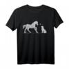 Pferde Hunde Reitstall T-Shirt – Klassisch geschnitten, doppelt genähter Saum für Tierliebhaber