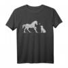 Pferde Hunde Reitstall T-Shirt – Klassisch geschnitten, doppelt genähter Saum für Tierliebhaber