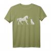 Pferde Hunde Reitstall T-Shirt – Klassisch geschnitten, doppelt genähter Saum für Tierliebhaber