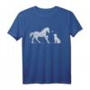 Pferde Hunde Reitstall T-Shirt – Klassisch geschnitten, doppelt genähter Saum für Tierliebhaber