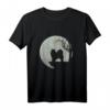 Samojede Hund Motiv im Vollmond - Lustiges Hundeliebhaber T-Shirt für Gassi gehen, Geburtstags- und Weihnachtsgeschenke