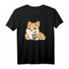 Süßes Corgi Bubble Tea T-Shirt – Niedliches Tierdesign für Corgi- und Bubble Tea-Liebhaber, perfekt für Männer und Frauen