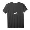 Damen Langhaar Collie Heartbeat Herzschlag EKG Hund T-Shirt mit V-Ausschnitt – Perfektes Geschenk für Hundeliebhaberinnen und Züchterinnen