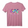 Peace Love Dogs Hundepfote Batikmuster T-Shirt – Lustiges Geschenk für Hundeliebhaber, Hundemamas & Tierärzte zum Muttertag & Geburtstag