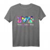 Peace Love Dogs Hundepfote Batikmuster T-Shirt – Lustiges Geschenk für Hundeliebhaber, Hundemamas & Tierärzte zum Muttertag & Geburtstag