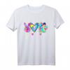 Peace Love Dogs Hundepfote Batikmuster T-Shirt – Lustiges Geschenk für Hundeliebhaber, Hundemamas & Tierärzte zum Muttertag & Geburtstag