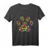 Hundepfote Blumen Hundemama T-Shirt – Perfektes Geschenk für Hundebesitzerinnen & Hundefreundinnen