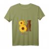 Damen Sonnenblumen-Hundemama – Pitbull T-Shirt mit V-Ausschnitt für Hunde- und Pitbull-Liebhaber, ideales Geschenk zum Geburtstag, Weihnachten & Muttertag