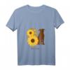 Damen Sonnenblumen-Hundemama – Pitbull T-Shirt mit V-Ausschnitt für Hunde- und Pitbull-Liebhaber, ideales Geschenk zum Geburtstag, Weihnachten & Muttertag