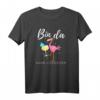 Bin da kann losgehen Flamingo mit Sekt T-Shirt - Lustiges Partyshirt für Mädelsabend & Feierfreunde