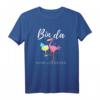 Bin da kann losgehen Flamingo mit Sekt T-Shirt - Lustiges Partyshirt für Mädelsabend & Feierfreunde