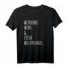 Wochenenden Wein Irischer Wolfshund T-Shirt – Perfektes Geschenk für Irischer Wolfshund Besitzer & Hundeliebhaber mit Irish Wolfhound Illustration