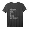 Wochenenden Wein Irischer Wolfshund T-Shirt – Perfektes Geschenk für Irischer Wolfshund Besitzer & Hundeliebhaber mit Irish Wolfhound Illustration
