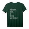 Wochenenden Wein Irischer Wolfshund T-Shirt – Perfektes Geschenk für Irischer Wolfshund Besitzer & Hundeliebhaber mit Irish Wolfhound Illustration
