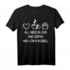 All I Need Is Love And Coffee And A Jack Russell Terrier T-Shirt – Lustige Hunde- und Tierliebhaber Kleidung als Geschenk