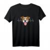Herzschlag Pulslinien Design - Jack Russell Terrier T-Shirt für Hunde Fans, perfekte Geschenkidee zu Weihnachten & Geburtstag