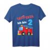 Kinder 2. Geburtstag Junge Feuerwehr Zweites Feuerwehrauto T-Shirt - Perfektes Geschenk zum Geburtstag